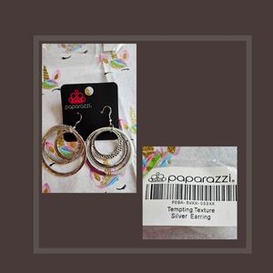 PAPARAZZI Brand BOHO classic multi-circle Dangle Earrings Silver